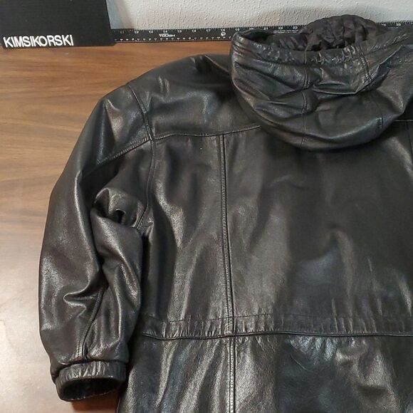 WILSON’S LEATHER Buttery Soft Leather Thinsulate Car‎ Coat Jacket Black Medium - Picture 8 of 15